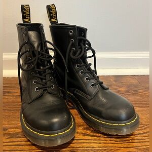 Dr Martens black combat boots, size 38